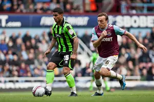West Ham United - 14-04-2012 Prints: Brighton's Bridcutt Battles for Possession Against West Ham United, April 2012