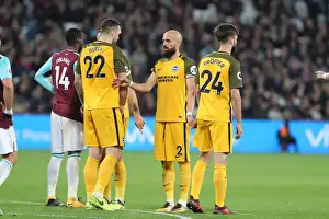 West Ham United 20OCT17 Prints: Brighton's Bruno Orders Defensive Wall Against West Ham in Premier League Clash (20OCT17)