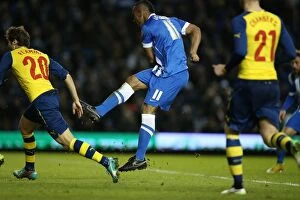 Images Dated 25th January 2015: Brighton's Chris O'Grady Scores Stunning Goal Against Arsenal in FA Cup Match, January 2015