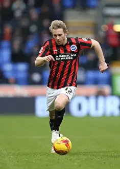 Bolton Wanderers 28FEB15 Prints: Brighton's Craig Mackail-Smith in Action: Championship Showdown vs