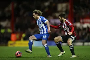 Brentford 03JAN15 Prints: Brighton's Craig Mackail-Smith Faces Off Against Brentford in FA Cup Clash