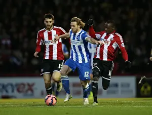 Brentford 03JAN15 Prints: Brighton's Craig Mackail-Smith Goes Head-to-Head with Brentford in FA Cup Showdown