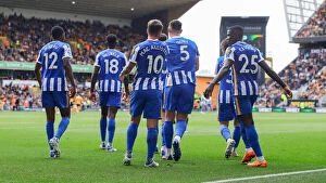 Brighton And Hove Albion Striker Alexis Mac Allister 10 Collection: Brighton's Dunk Faces Off Against Wolves in Premier League Clash (30APR22)