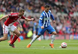 Middlesbrough 02MAY15 Prints: Brighton's Forster-Caskey Fights for Possession against Middlesbrough in Championship Clash (02MAY15)