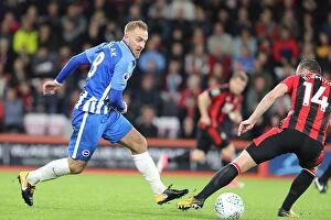 Images Dated 19th September 2017: Brighton's Jiri Skalak Fights for Possession against AFC Bournemouth in EFL Cup Clash