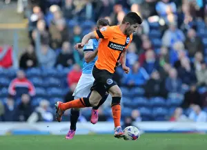 Brighton's Ledesma Battles for Possession Against Blackburn Rovers (21MAR15)
