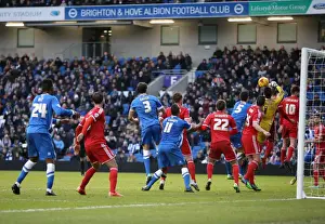 Nottingham Forest 07FEB15 Prints: Brighton's Lewis Dunk Scores the Winning Goal Against Nottingham Forest in 2015