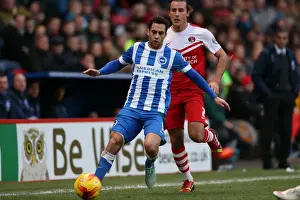 Charlton Athletic 10JAN15 Prints: Brighton's Sam Baldock Scores Against Charlton Athletic in Championship Clash