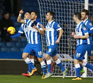 Leeds United 29FEB16 Prints: Brighton's Tomer Hemed Scores Penalty Against Leeds United - Sky Bet Championship 2016