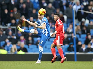 Nottingham Forest 07FEB15 Prints: Bruno Saltor in Action: Brighton and Hove Albion vs