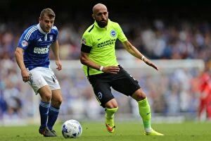 Images Dated 29th August 2015: Bruno Saltor in Action: Brighton and Hove Albion vs. Ipswich Town, Sky Bet Championship 2015