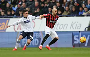 Bolton Wanderers 28FEB15 Prints: Bruno Saltor of Brighton and Hove Albion in Action Against Bolton Wanderers