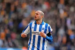 Wolves - 10-11-2012 Prints: Bruno Saltor of Brighton & Hove Albion Facing Off Against Wolverhampton Wanderers in Championship Clash (November 10)