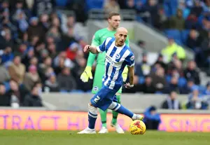 Nottingham Forest 07FEB15 Prints: Bruno Saltor Defending for Brighton and Hove Albion Against Nottingham Forest in Sky Bet Championship Match
