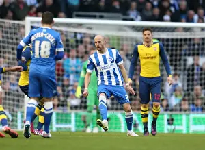 Arsenal 25JAN15 Prints: Bruno Saltor vs Arsenal: Intense Face-off in FA Cup Match