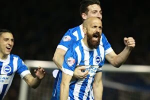 Images Dated 15th April 2016: Bruno Saltor's Thrilling Goal: Brighton and Hove Albion vs. Fulham (15APR16)