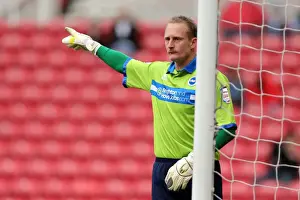 Casper Ankergren of Brighton & Hove Albion in Portrait Action at Middlesbrough, Championship Clash, April 13, 2013