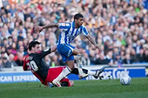 Portsmouth - 10-03-12 Prints: Championship Showdown: Liam Bridcutt's Battle Against Portsmouth at Amex Stadium (March 10)