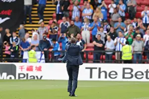 Watford Away 11AUG18 Prints: Chris Hughton Applauds Brighton Fans at Watford's Vicarage Road: 11AUG18 Premier League