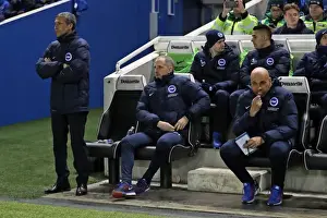 Ipswich Town 14FEB17 Prints: Chris Hughton and Brighton Coaching Team During Brighton vs Ipswich Championship Match