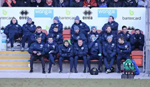Blackpool 31JAN15 Prints: Chris Hughton and Brighton & Hove Albion Bench during Sky Bet Championship Match vs Blackpool (31Jan15)