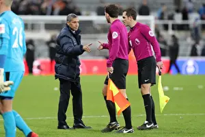 Newcastle United 30DEC17 Prints: Chris Hughton of Brighton and Hove Albion Shakes Hands with Referees after Newcastle United Match (30DEC17)
