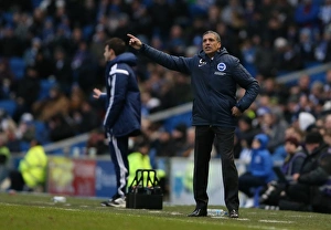 Nottingham Forest 07FEB15 Prints: Chris Hughton Focused: Brighton and Hove Albion vs