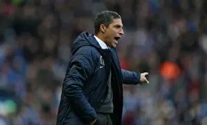 Shouting Prints: Chris Hughton in Intense Focus: Brighton and Hove Albion vs