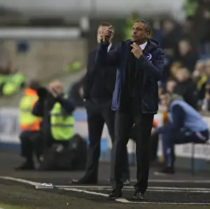 Millwall Prints: Chris Hughton Leads Brighton and Hove Albion in Championship Clash against Millwall (17MAR15)