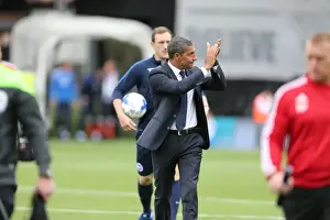 Fulham 15AUG15 Prints: Chris Hughton Leads Brighton and Hove Albion at Fulham's Craven Cottage