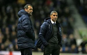 Images Dated 25th February 2015: Chris Hughton Leads Brighton and Hove Albion Against Leeds United, 24 February 2015