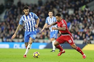 Images Dated 23rd December 2017: Clash of the Stripes: Goldson vs. Gray - Brighton & Hove Albion vs. Watford (23DEC17)