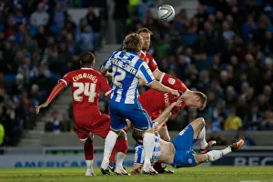 Reading - 10-04-2012 Prints: Controversial Penalty: Ashley Barnes Wins for Brighton & Hove Albion against Reading