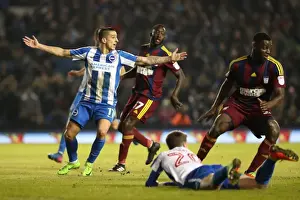 Ipswich Town 14FEB17 Prints: Controversial Penalty Claim: Knockaert vs Ipswich Town (Brighton & Hove Albion)