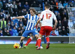 Birmingham City 21FEB15 Prints: Craig Mackail-Smith Scores Dramatic Goal in Intense Brighton & Hove Albion vs Birmingham City Championship Clash