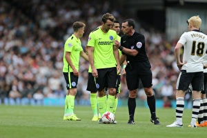 Referee Prints: Dale Stephens Awaits Ref's Whistle: Fulham vs
