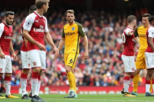Arsenal 01OCT17 Prints: Dale Stephens of Brighton and Hove Albion in Action Against Arsenal