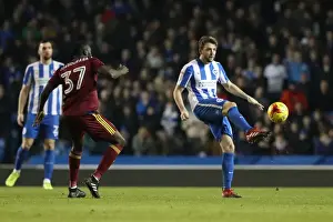 Ipswich Town 14FEB17 Prints: Dale Stephens: Central Midfielder in Action for Brighton & Hove Albion vs Ipswich Town