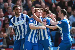 Burnley 02APR16 Prints: Dale Stephens Scores the Winning Goal: Brighton and Hove Albion vs