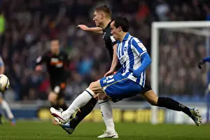 Derby County - 12-01-2013 Prints: David Lopez: In Action for Brighton & Hove Albion against Derby County