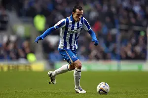 Derby County - 12-01-2013 Prints: David Lopez: Intense Moment in Brighton & Hove Albion vs Derby County