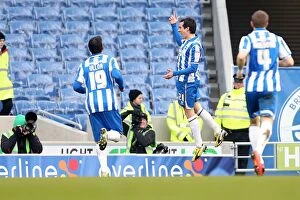 Images Dated 23rd February 2013: David Lopez Scores the Only Goal: Brighton & Hove Albion 1-0 Burnley (February 23, 2013)