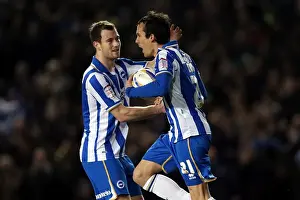 Watford - 29-12-2012 Prints: David Lopez's Goal Celebration: Brighton & Hove Albion vs. Watford, December 29, 2012