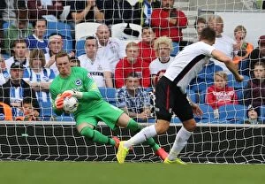 Images Dated 25th October 2014: David Stockdale's Spectacular Save: Brighton and Hove Albion vs