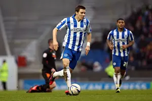 Derby County - 12-01-2013 Prints: Dean Hammond: In Action for Brighton & Hove Albion Against Derby County