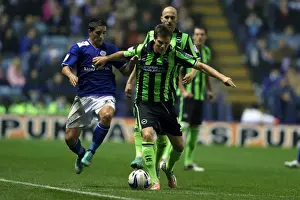 Leicester City - 23-10-2012 Prints: Dean Hammond: In Action for Brighton & Hove Albion Against Leicester City