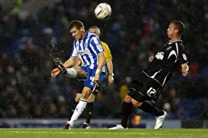 Ipswich Town - 02-10-2012 Prints: Dean Hammond Clears the Ball for Brighton & Hove Albion Against Ipswich Town, October 2012