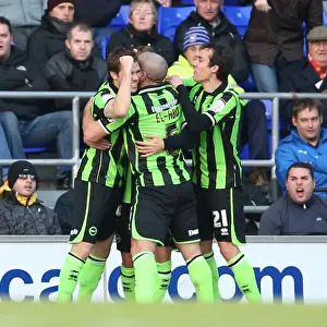 Ipswich Town - 01-01-2013 Prints: Dean Hammond Scores the Winning Goal for Brighton & Hove Albion against Ipswich Town