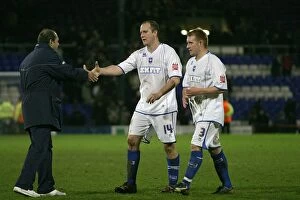 Oldham Athletic Gallery: Dean Wilkins congratulates Guy Butters on his performance at the end of the game