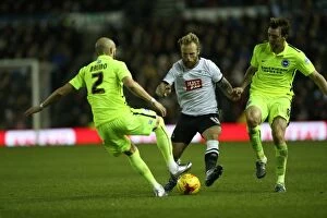 Images Dated 12th December 2015: Decisive Moment: Derby County vs. Brighton and Hove Albion in Sky Bet Championship (12/12/2015)
